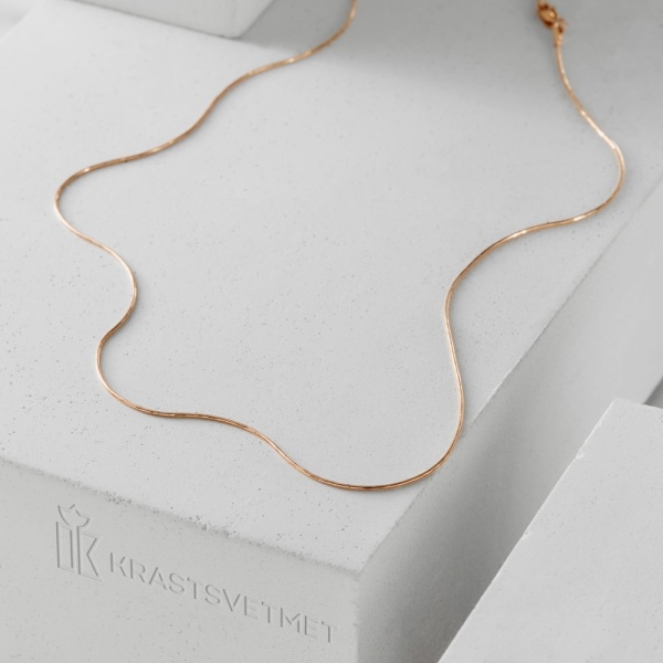 Цепь из красного золота 585, плетение «Снейк»